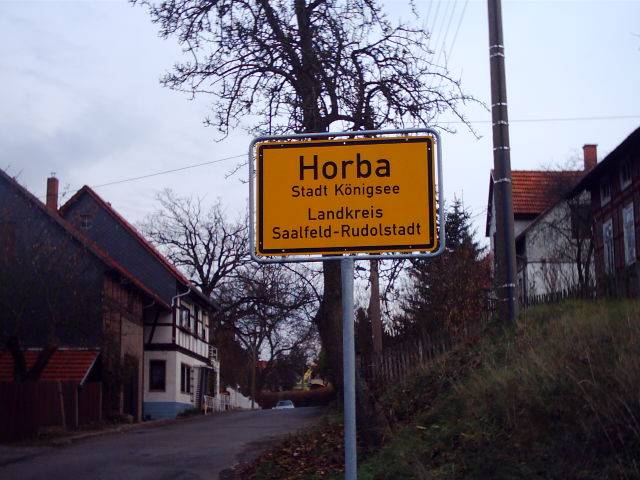 Ortseingangsschild Horba